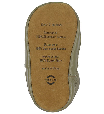 Mikk-Line Leder-Krabbelschuhe - Seetang