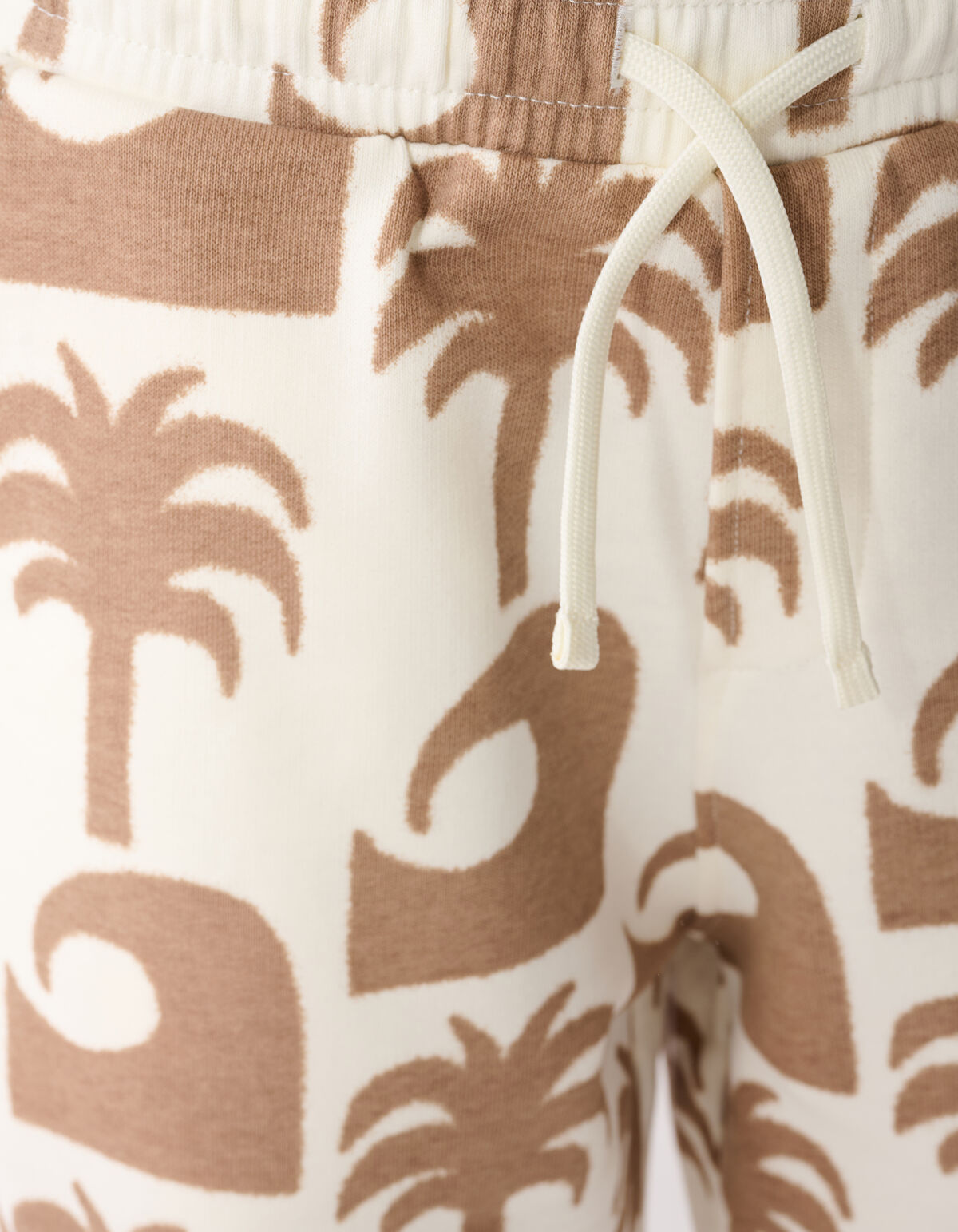 Palm Print Short Gebroken Wit