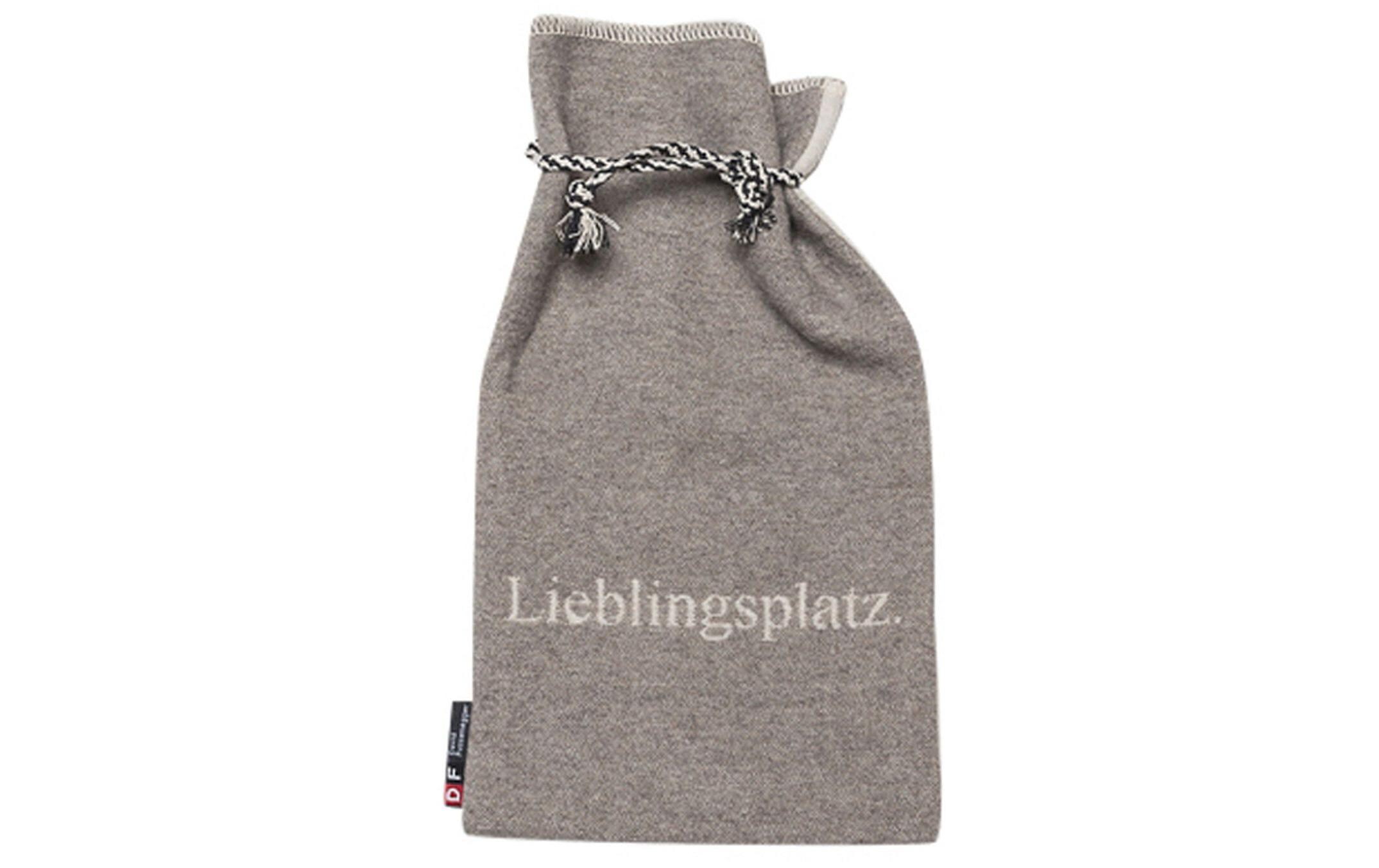 Silveretta Lieblingsplatz 2 l, rauchfarbenBettflasche mit Flanellbezug