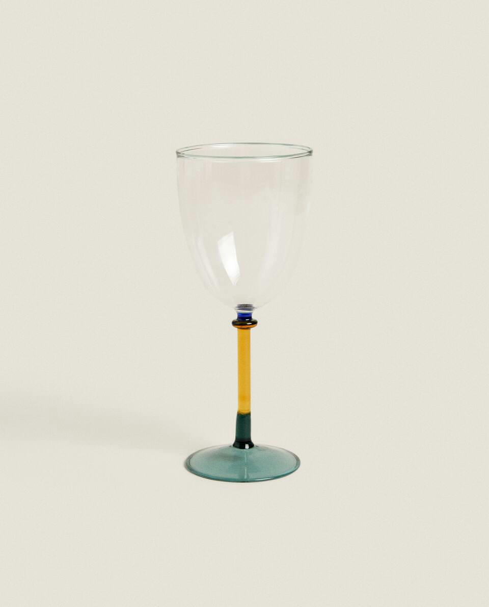 Copo de borosilicato com haste colorida