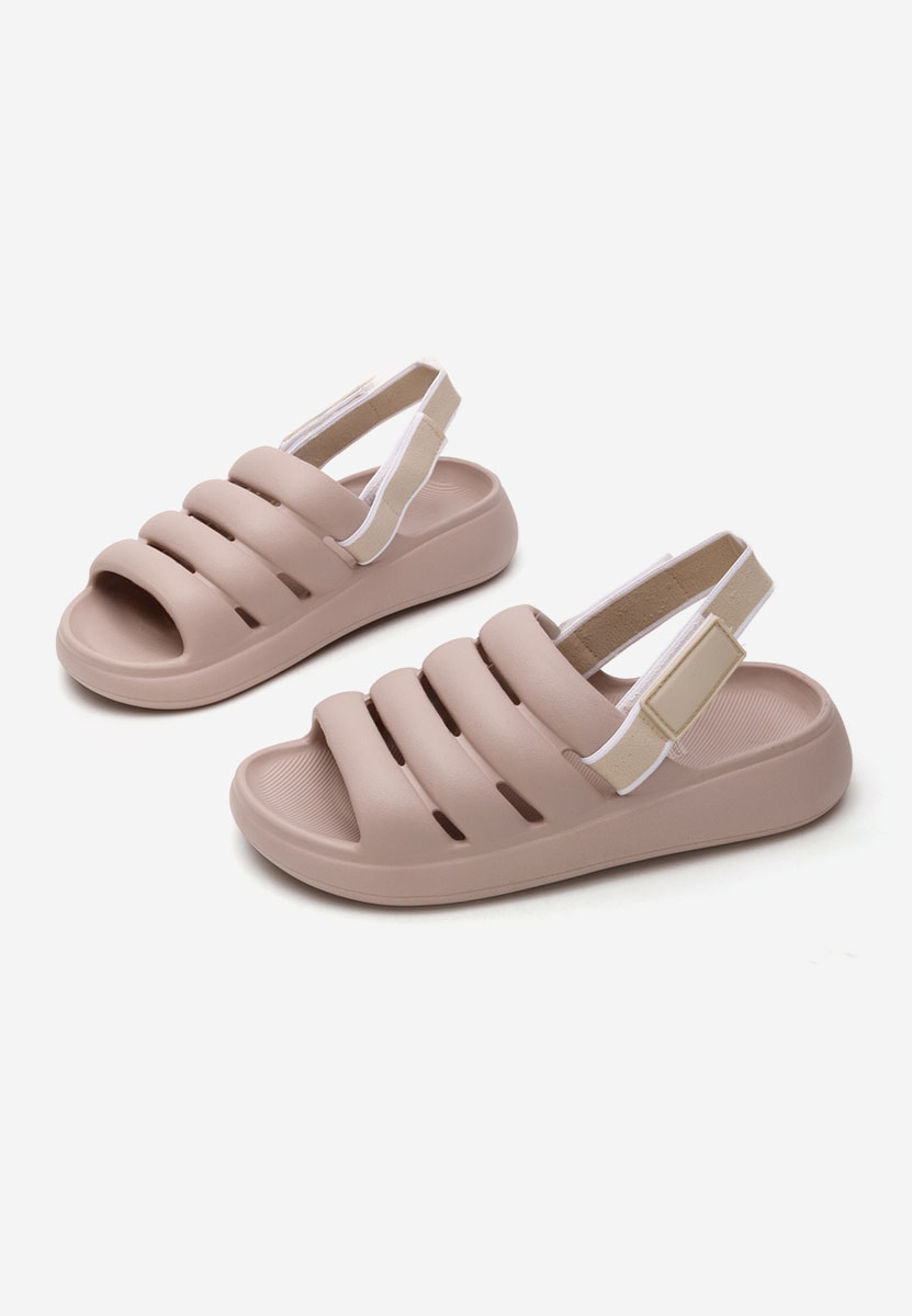 Sandales femme sans talon roses Angelyne