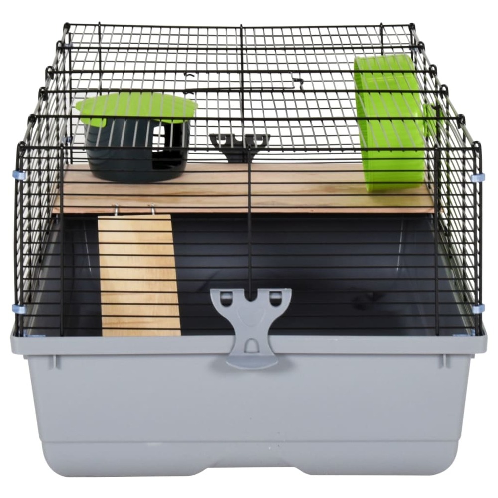Cage pour hamsters gris 80x45x34 cm polypropylène et métal