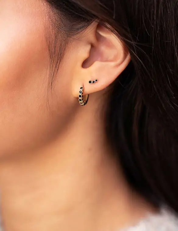 My Jewellery Studs zwarte strass MJ09484