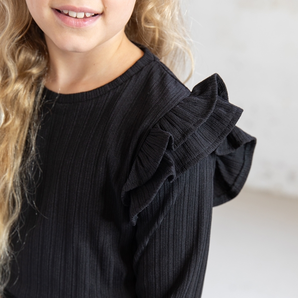MyWay meisjes shirt met ruches zwart