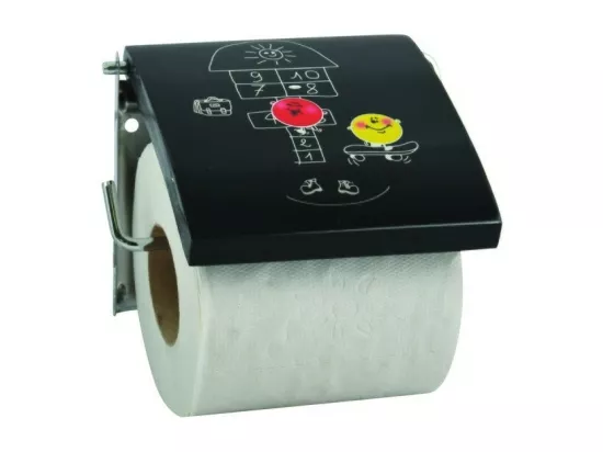 Porte rouleau papier wc Mural MDF & Inox MARELLE Noir MSV