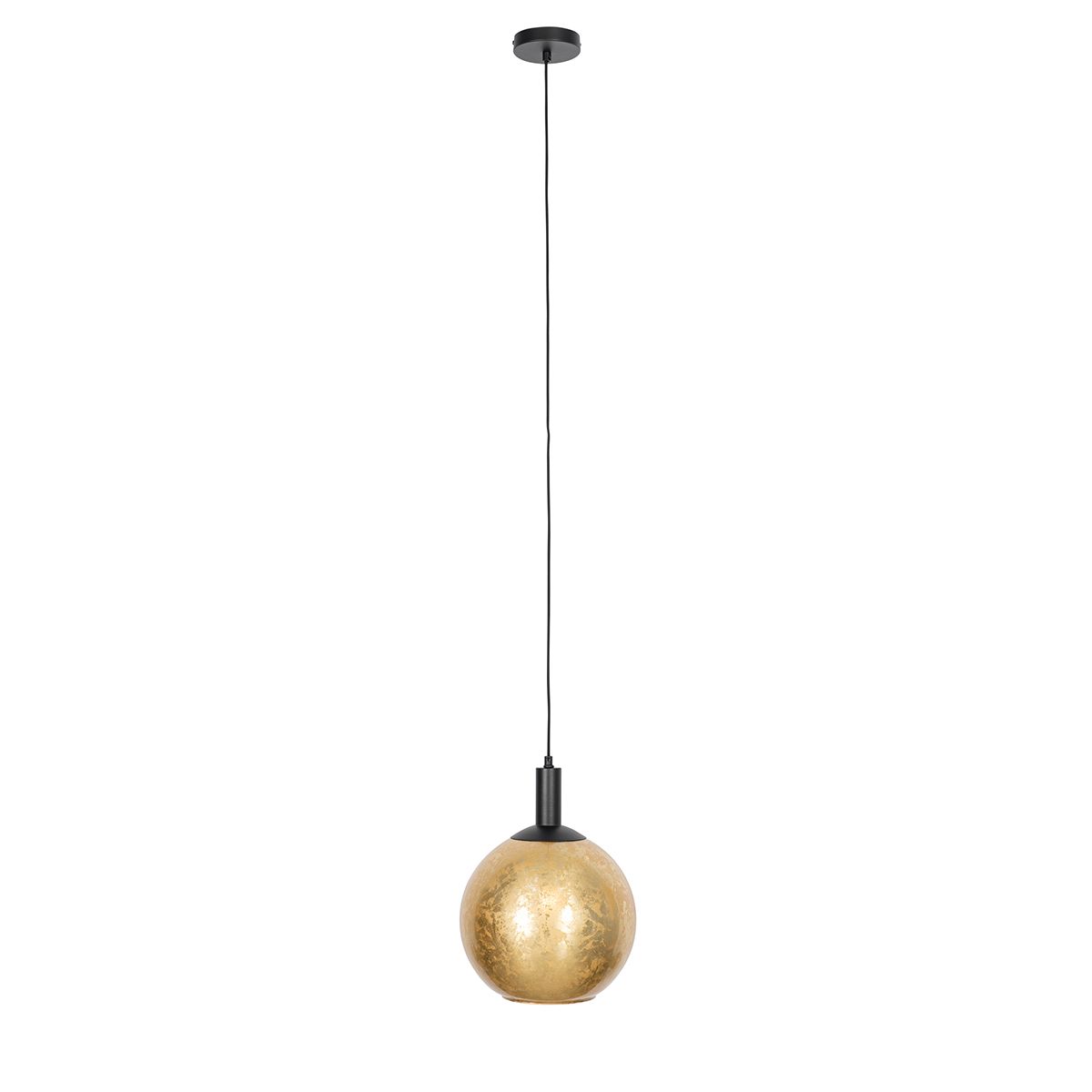 Design hanglamp zwart met goud glas - Bert
