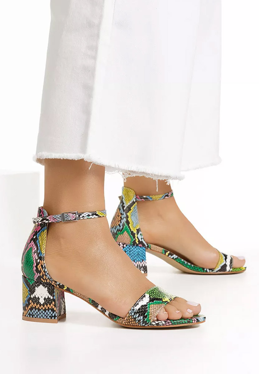 Sandales à talon moyen multicolores Nomeria