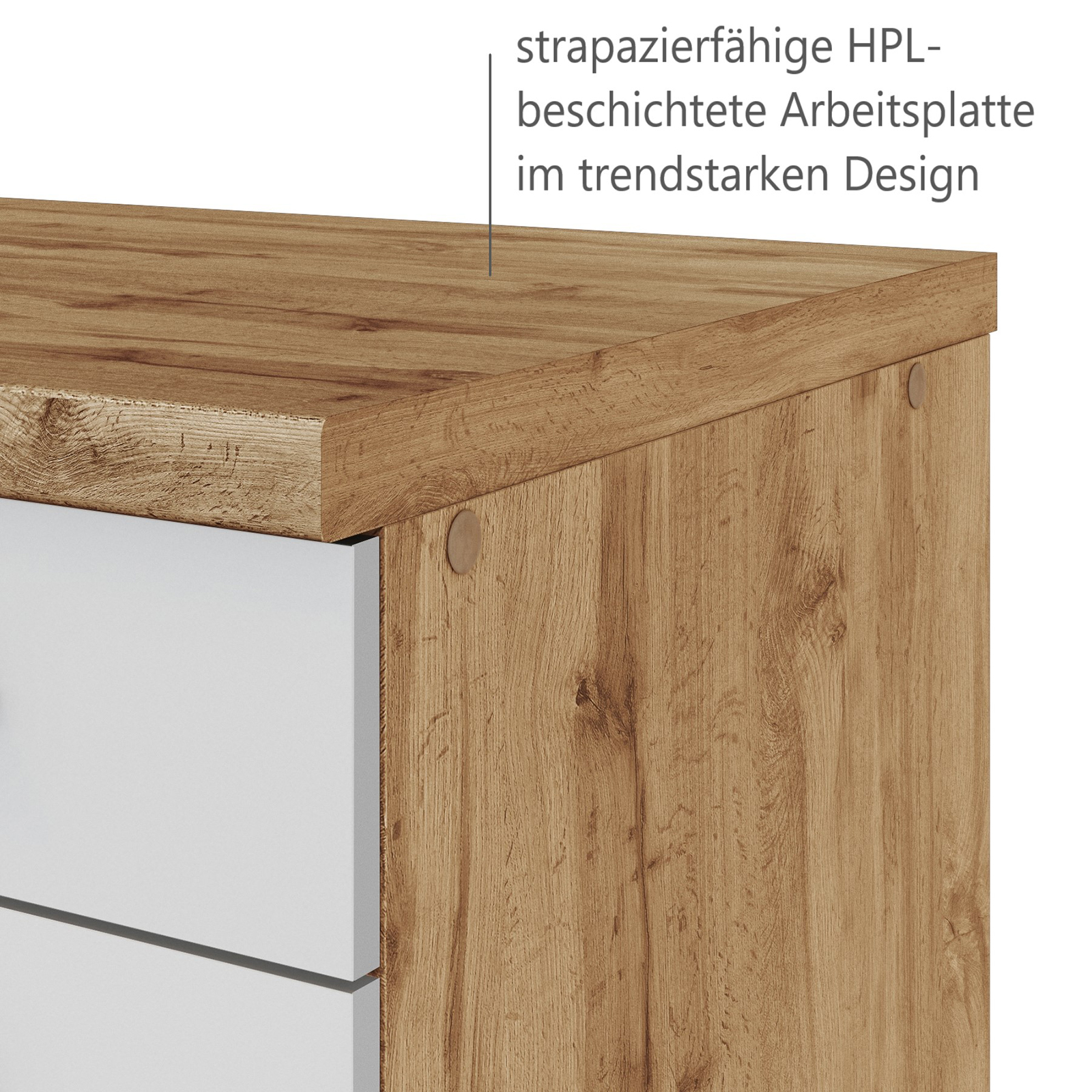 Unterschrank FLORENZ - Wotaneiche-weiß matt - 120 cm