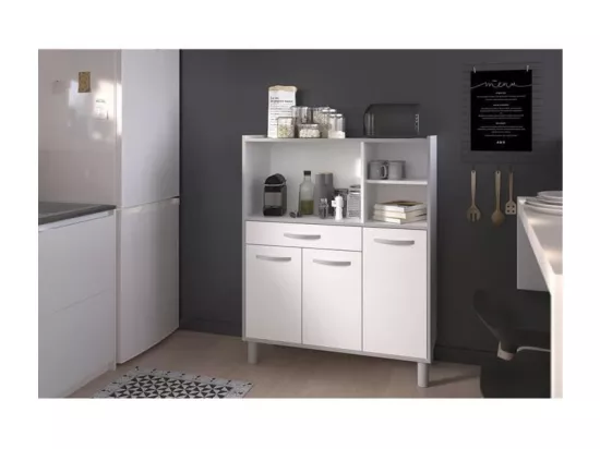 READY Buffet combine de cuisine L 101cm Blanc
