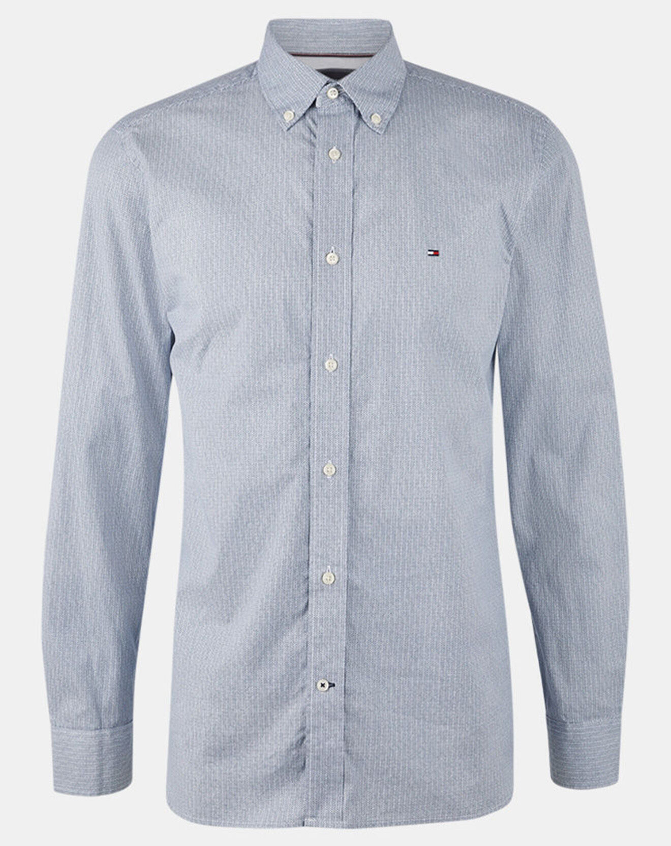 Tommy Hilfiger Chemise Regular 100%  Coton Bio imprimé graphique blanc/bleu