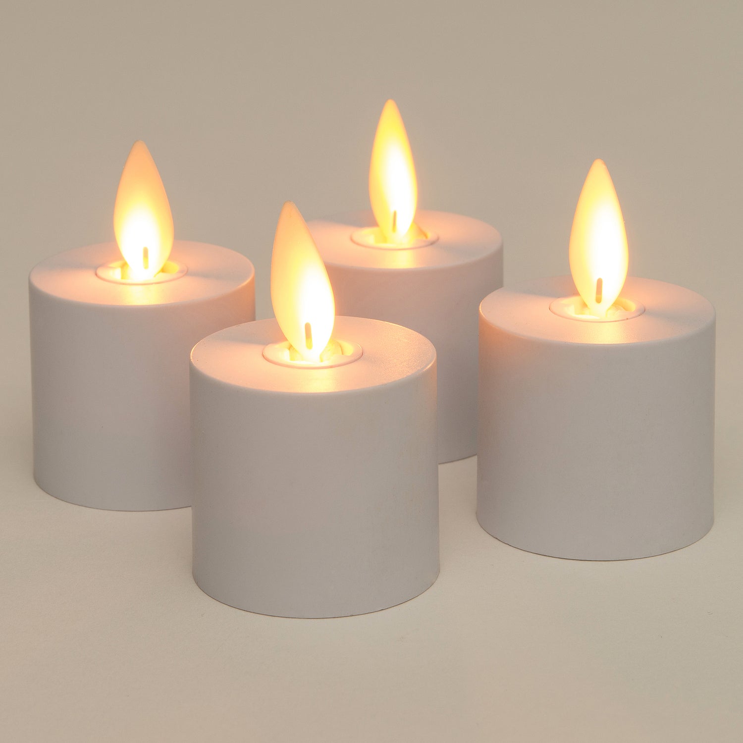 Anna's Collection LED waxinelicht uitbreidingsset wit D 3,8 H 3,5 cm 4 stuks