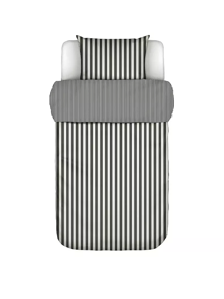 MARC O'POLO HOME Satin Bettwäsche CLASSIC STRIPE 70x90cm/140x200cm Anthracite grau