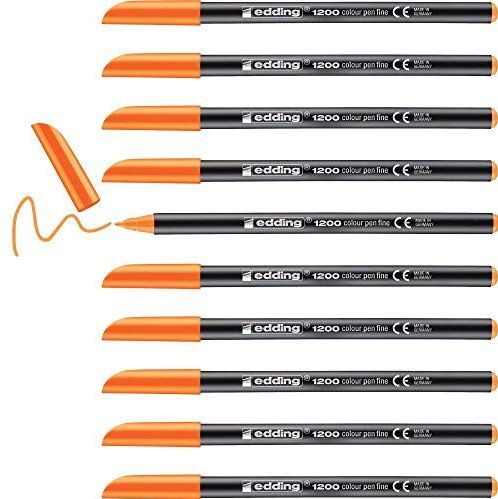 Edding - 1200 - Viltstiften - Neon Oranje - 10 Stuks