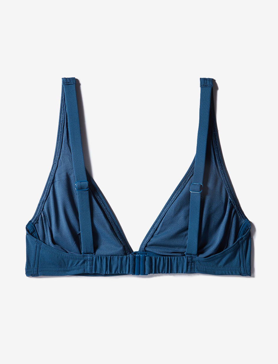 Haut de maillot de bain triangle sans armatures paddé - bleu transat