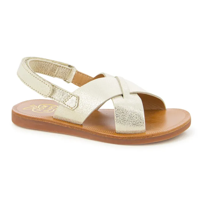 Pom d'Api Sandales Plagette Cross | Argenté