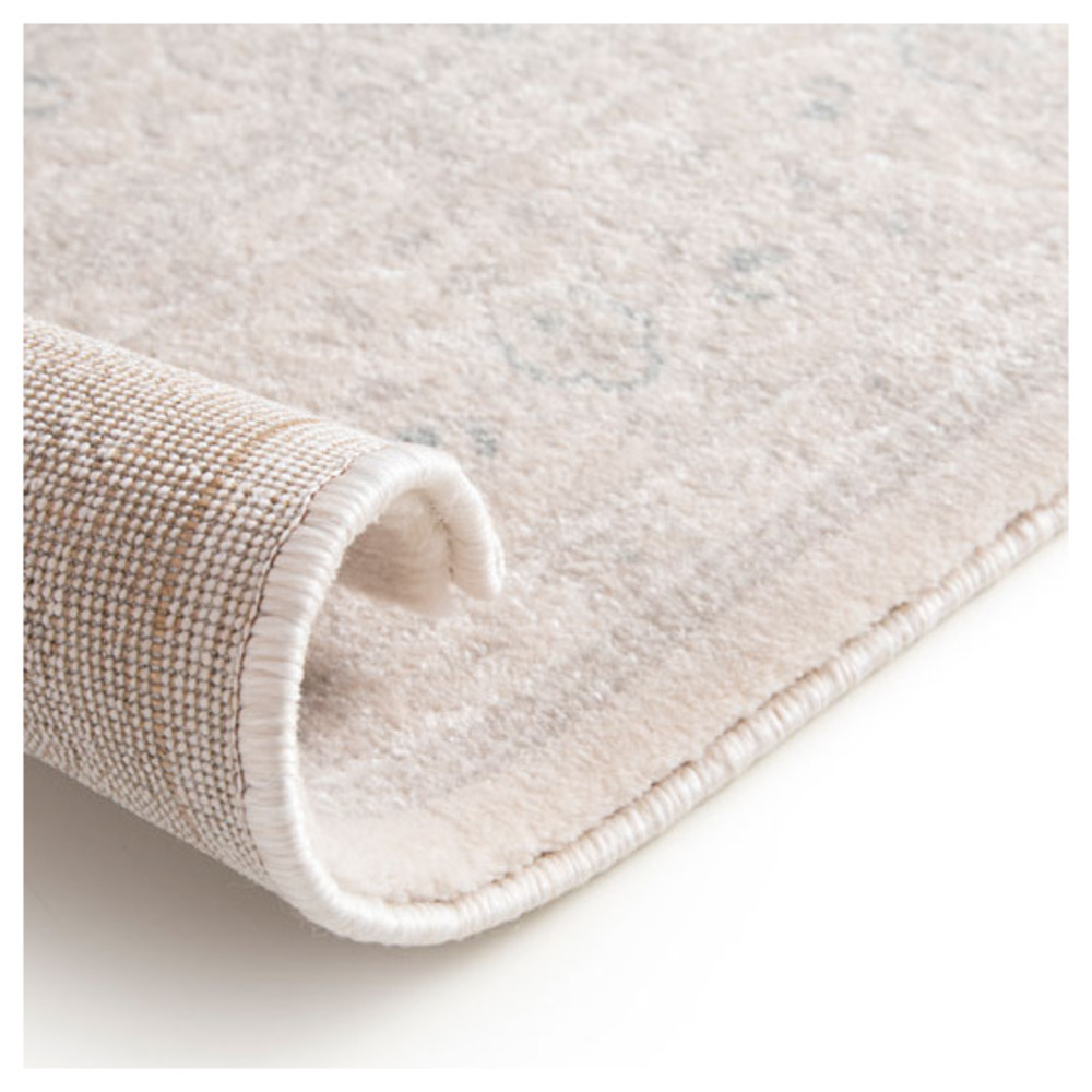 Tapis à motif floral oriental - médina - écru - 80 x 300 cm