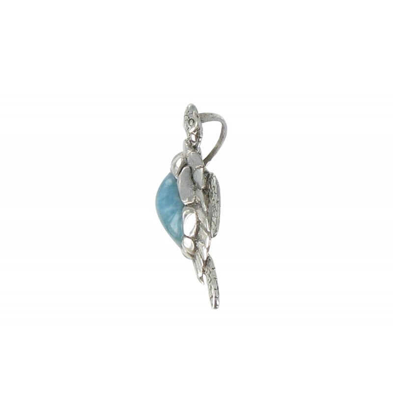 Pendentif Tortue Argent et Larimar