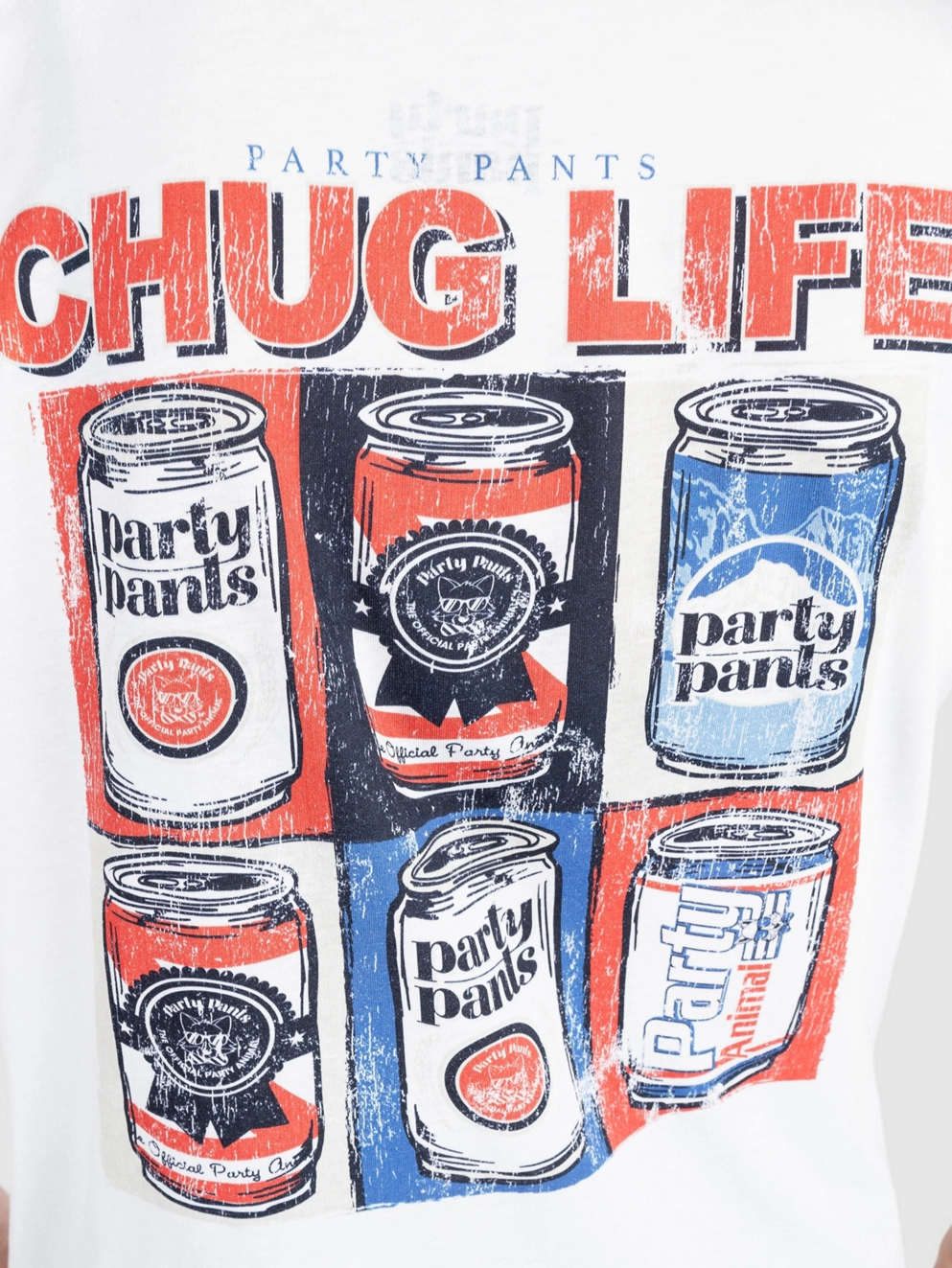 Party Pants Chug Life T-Shirt white