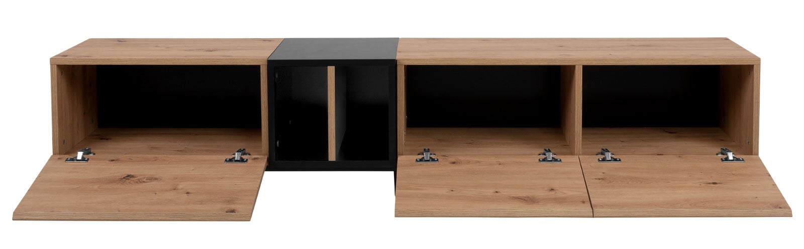 TV-Lowboard NOLA 195 x 48 cm Artisan Oak/ schwarz