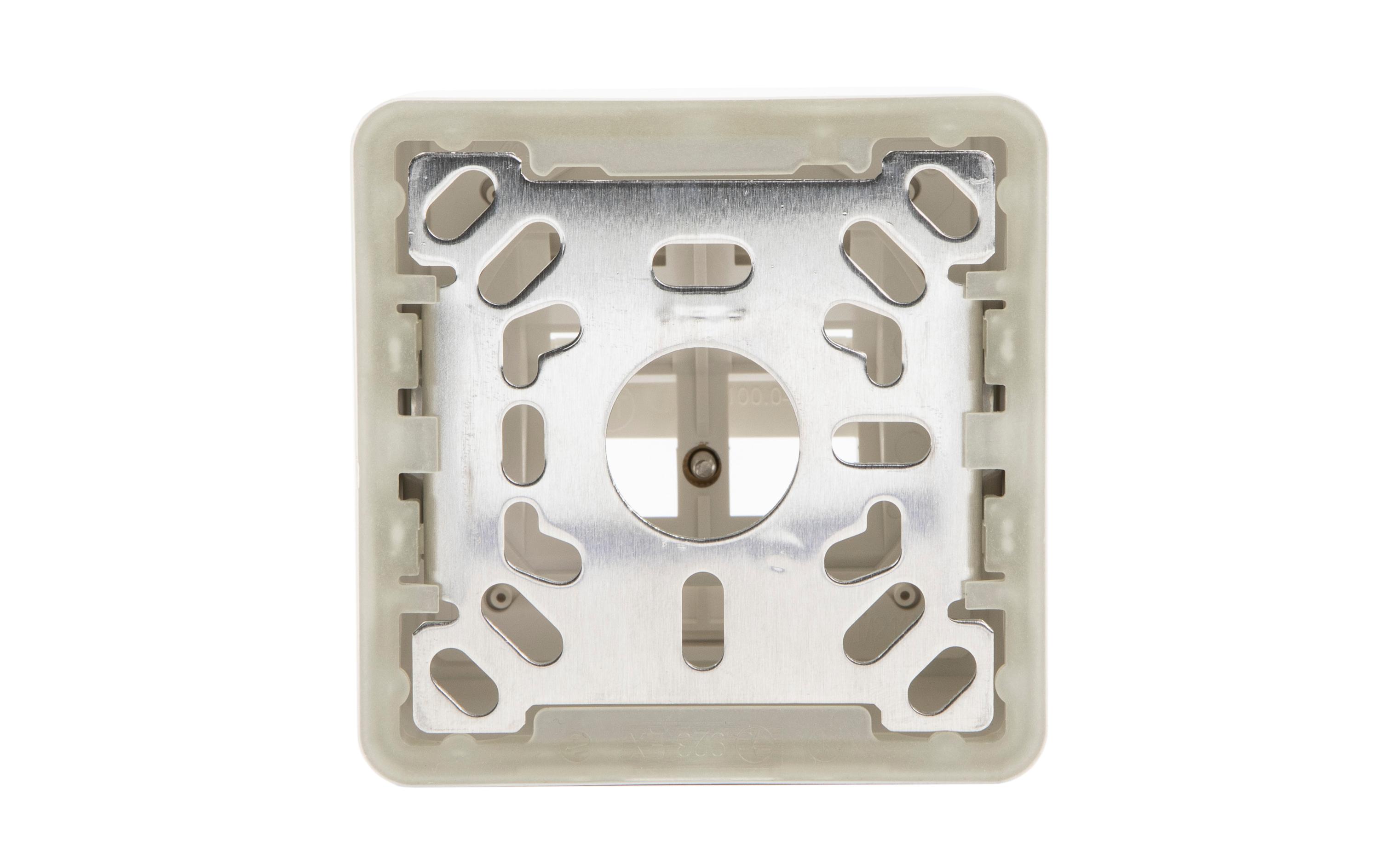 Netzwerkdose AP54 2x Keystone 1 StückAP Anschlussdose, EDIZIOdue-kompatibel, für 2x KS/GG45, Schrägauslass, mit Abdeckrahmen 80 x 80 mm