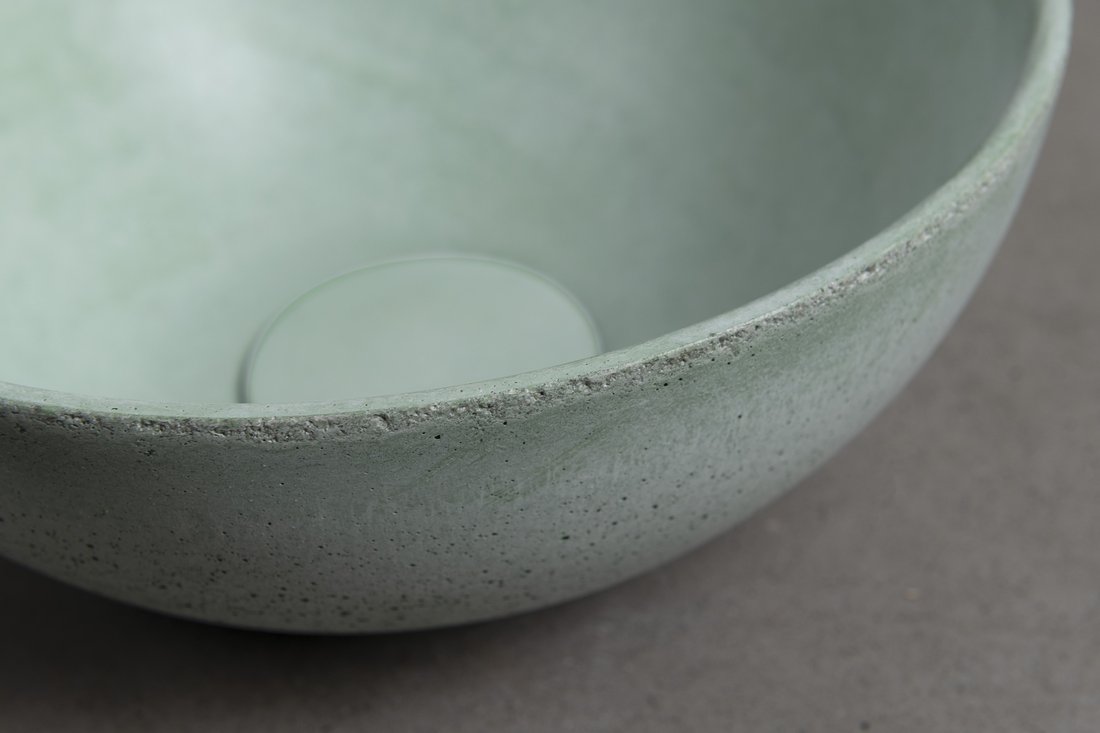 Sapho Minor toilet waskom beton 26cm groen met houder links
