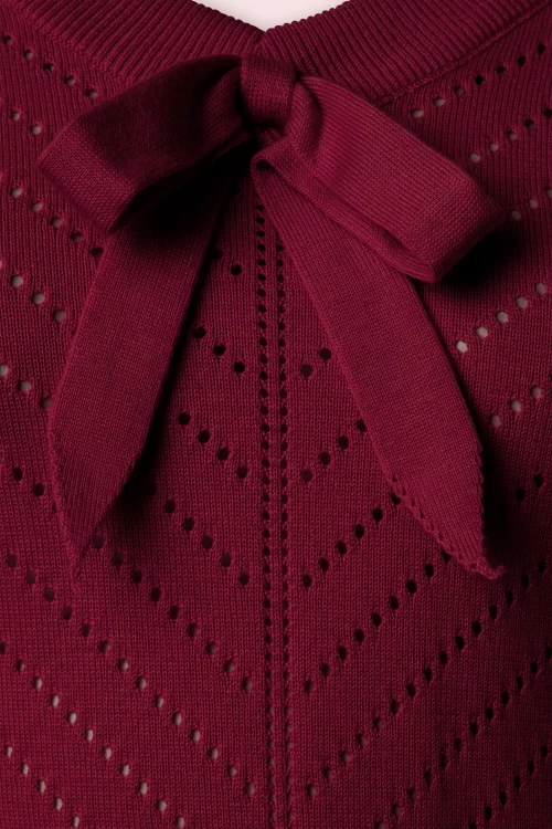 Banned Retro Charlie Chevron-topje in Bordeaux
