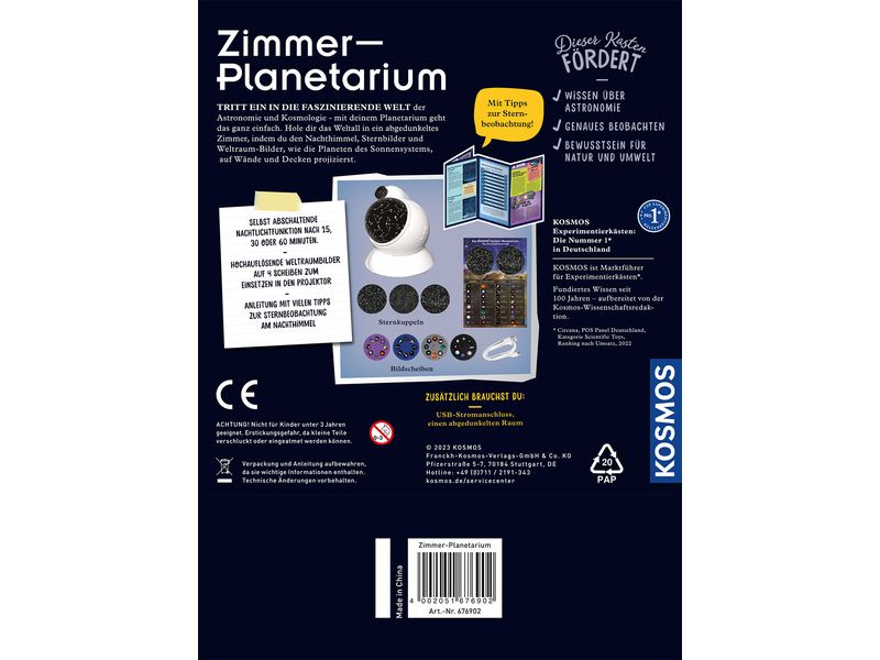 Kosmos Experimentierkasten Zimmer-Planetarium 2-in-1 Projektor