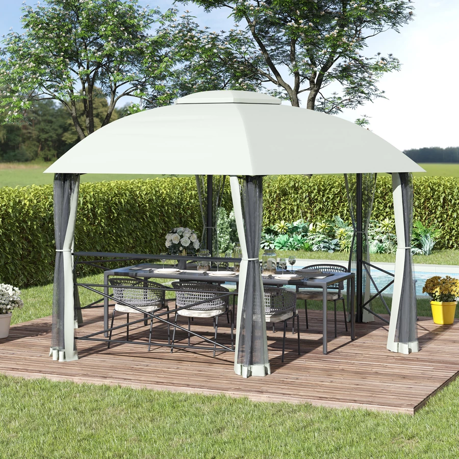 Outsunny Pavillon mit Dach grau