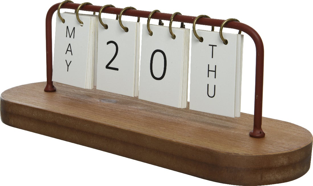 Decoris kalender bruin 29 x 10 x 10 cm