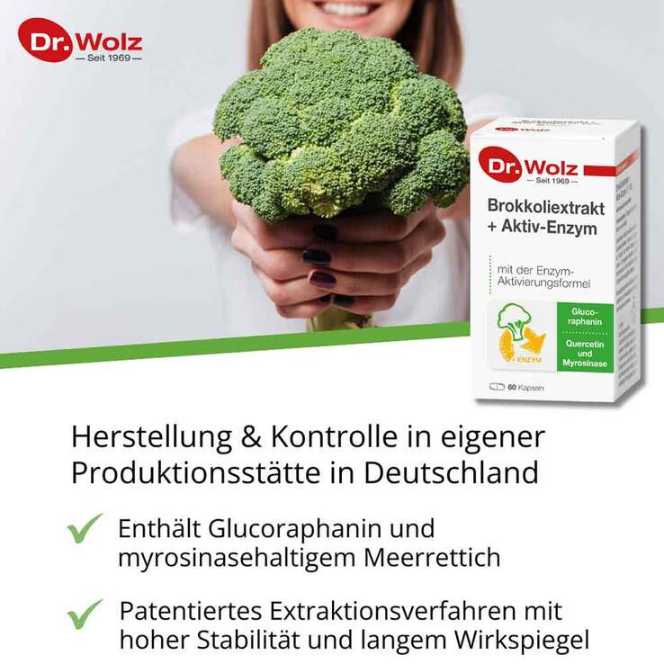 Brokkoliextrakt + Aktiv-Enzym Dr. Wolz magensaftresistent Kapseln , 60 St