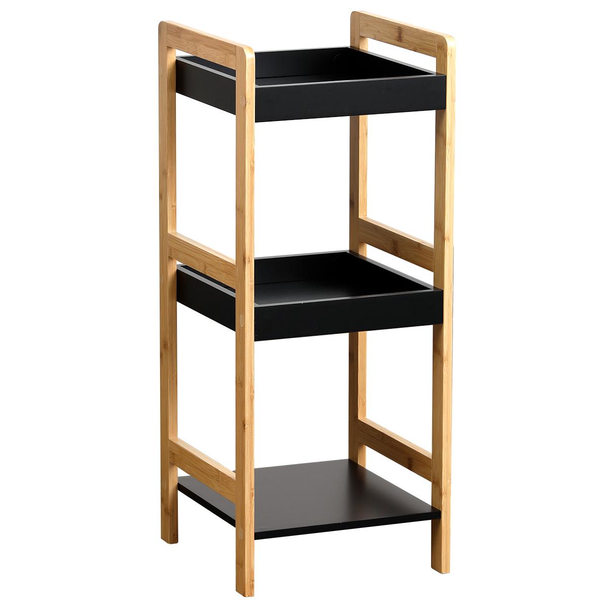 MEUBLE BAMBOU 3 ETAGERES BAMBOU NOIR