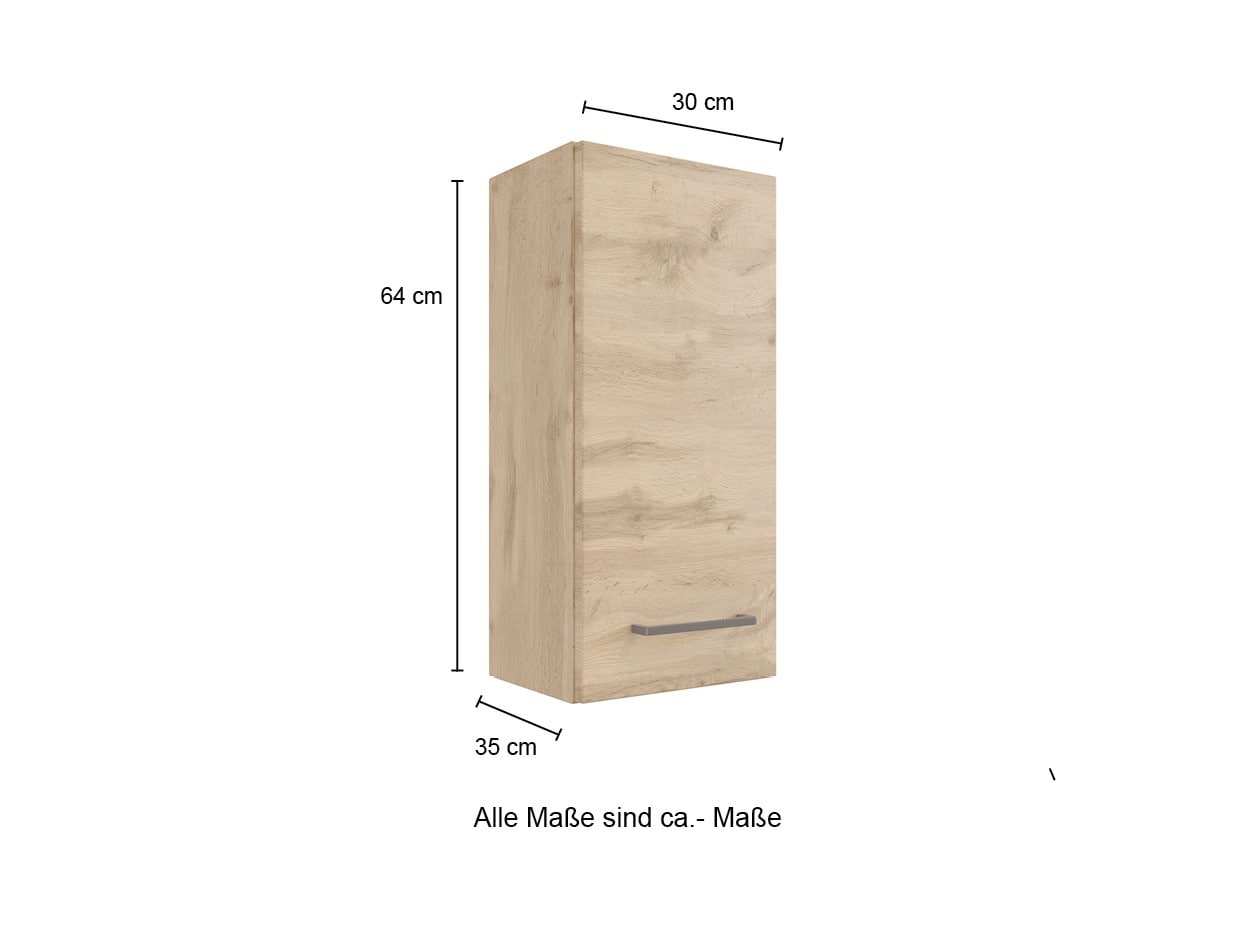 Hängeschrank Limburg braun B/H/T 30x64x20 cm