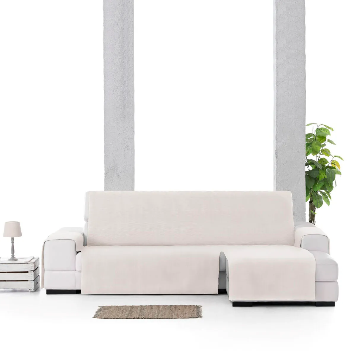 Eysa Housse Longue pour Chaise LEVANTE Blanc