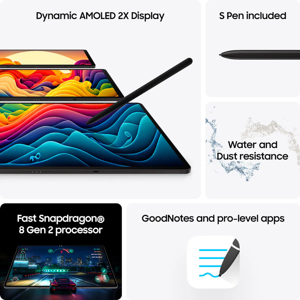 Samsung Galaxy Tab S9+ 5G nettbrett 12/256GB (grafitt)