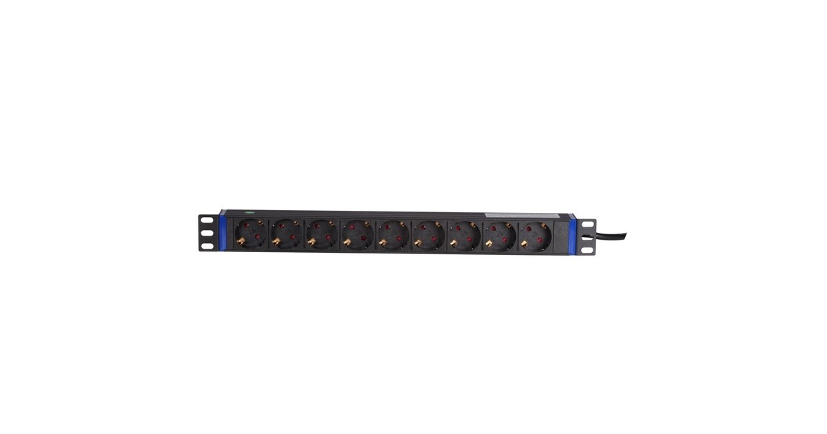 DSI19 inch 9 voudige stekkerdoos stekkerdoos  (Zwart)