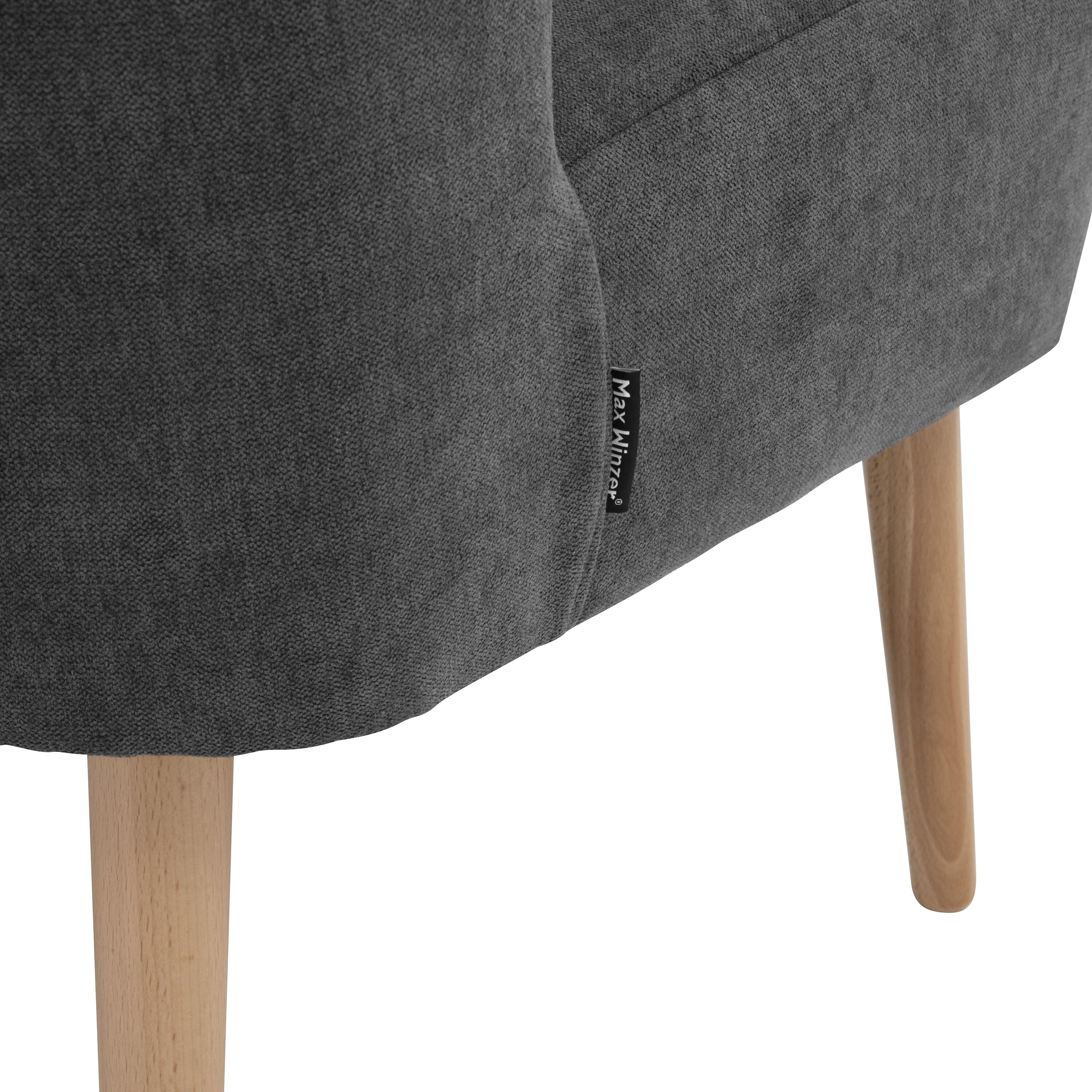 lovingHome® Sessel Fiola Velours anthrazit