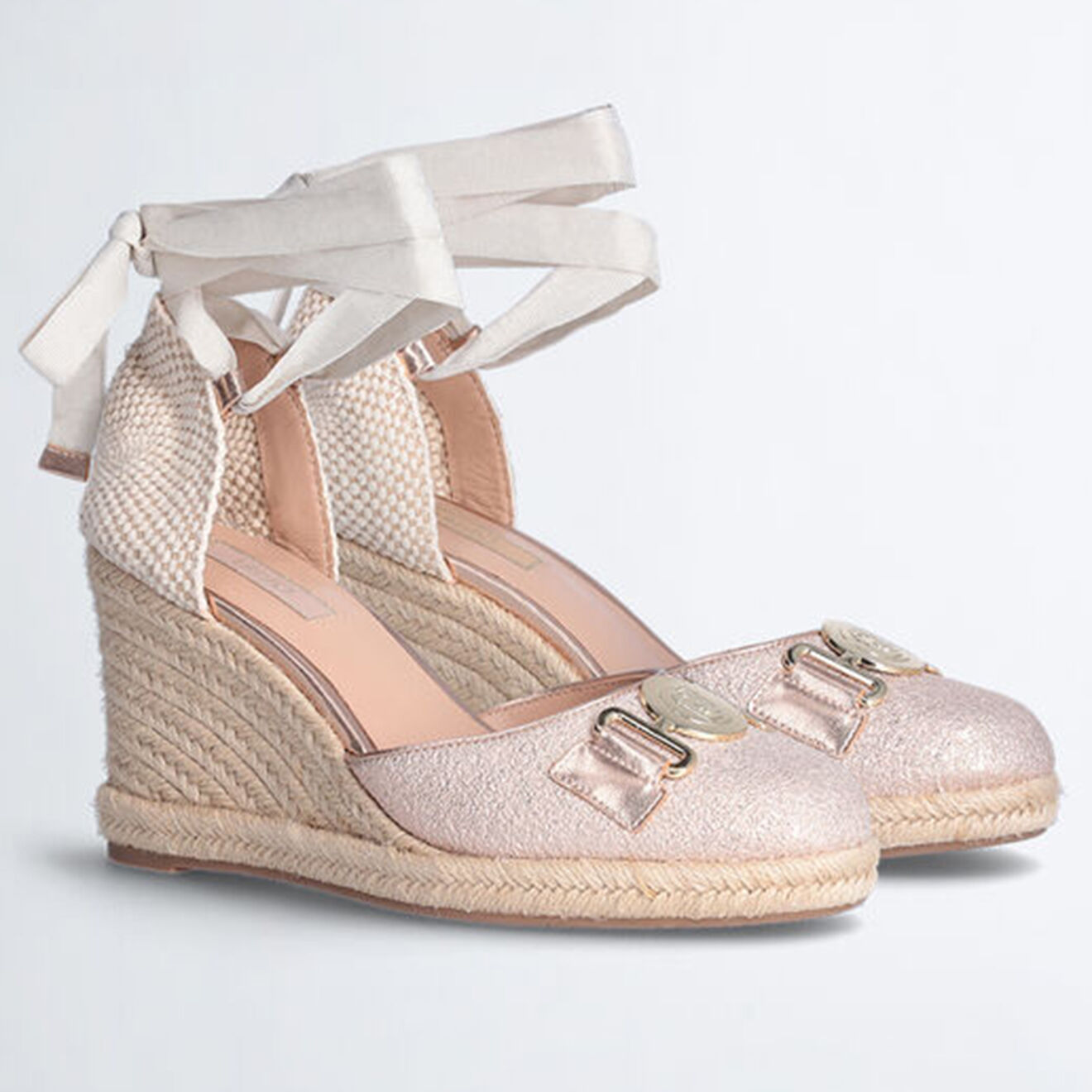 Liu-Jo Espadrilles compensées Damita roses - Talon 9 cm