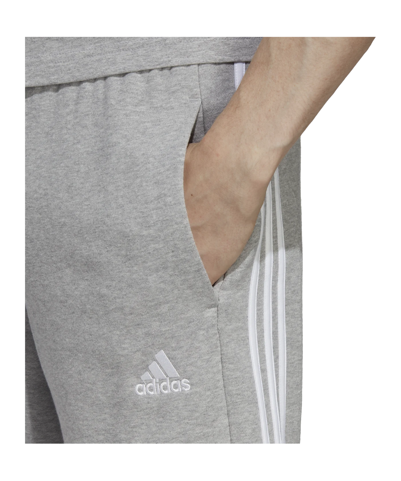 adidas Essentials FT 3-Stripes Short Grau Grey
