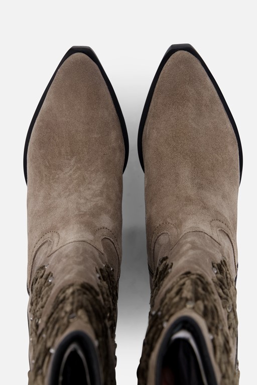 Lazamani Cowboylaarzen velvet taupe Suede