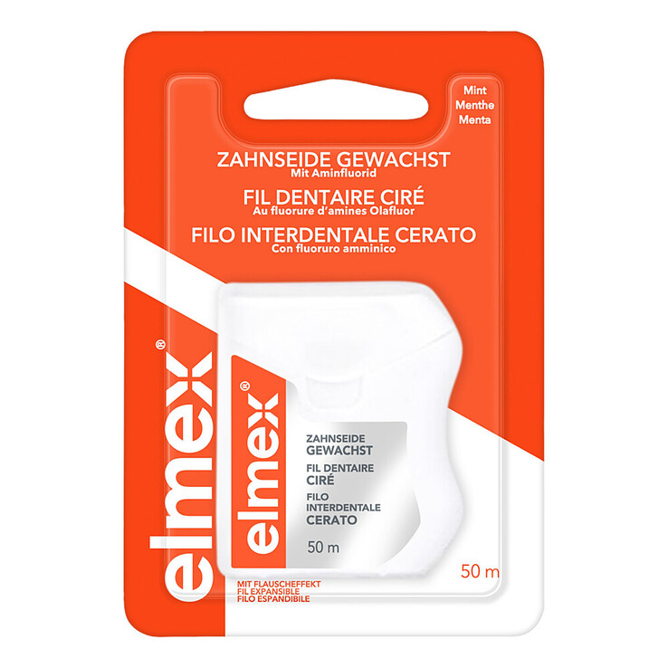 Elmex Zahnseide gewachst mit Aminfluorid, 50 m