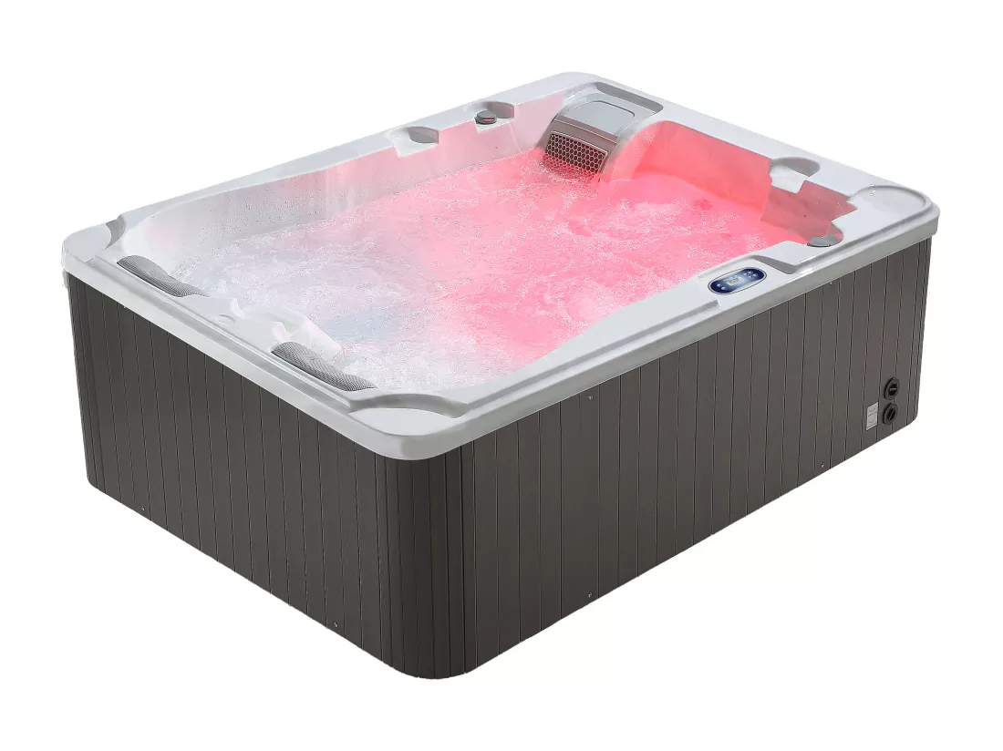 SPA 3 places blanc perlé avec bâche - 35 jets - L210 x P158 x H73 cm - Système BALBOA - MAUPITI III