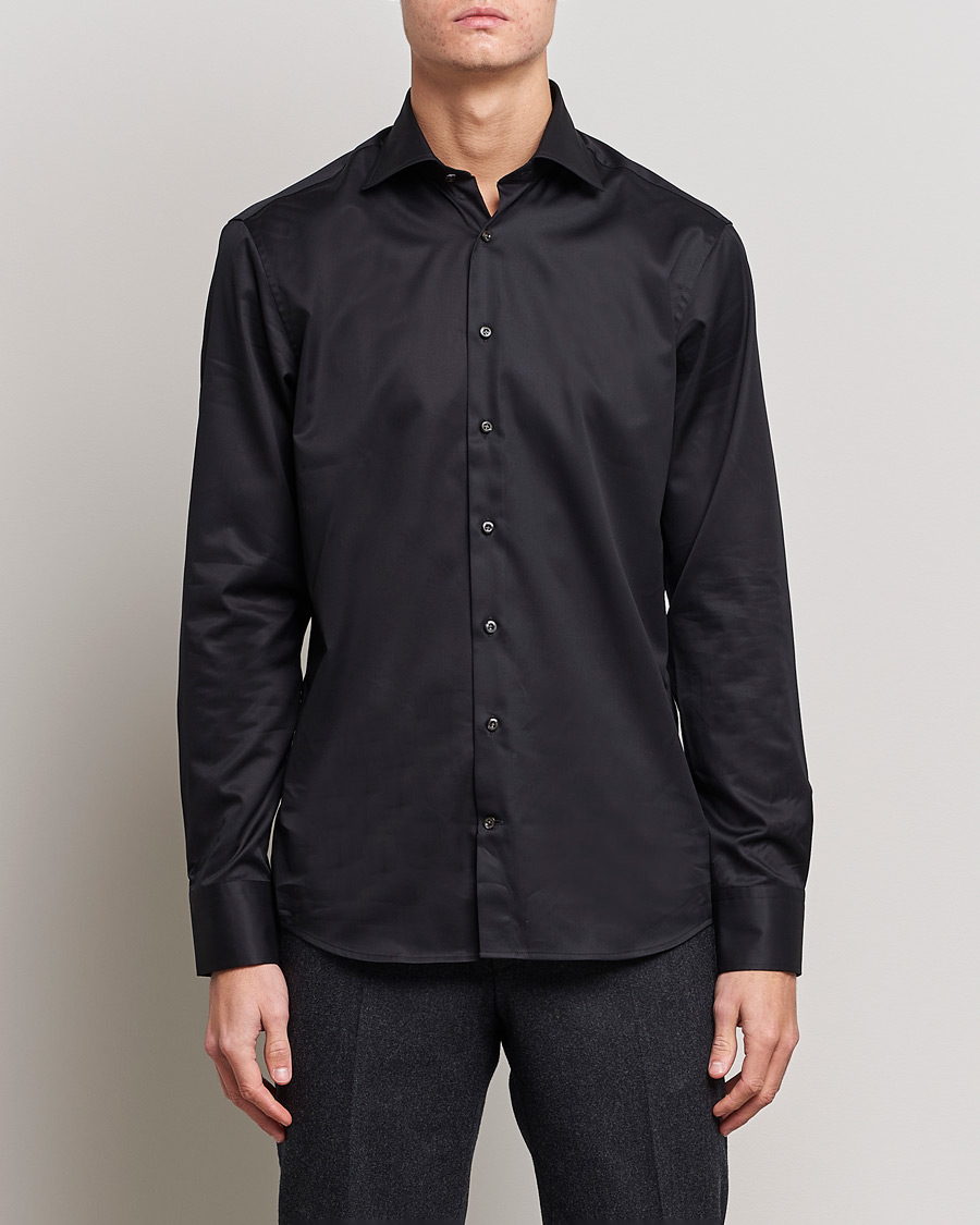 Stenströms Fitted Body Shirt Black