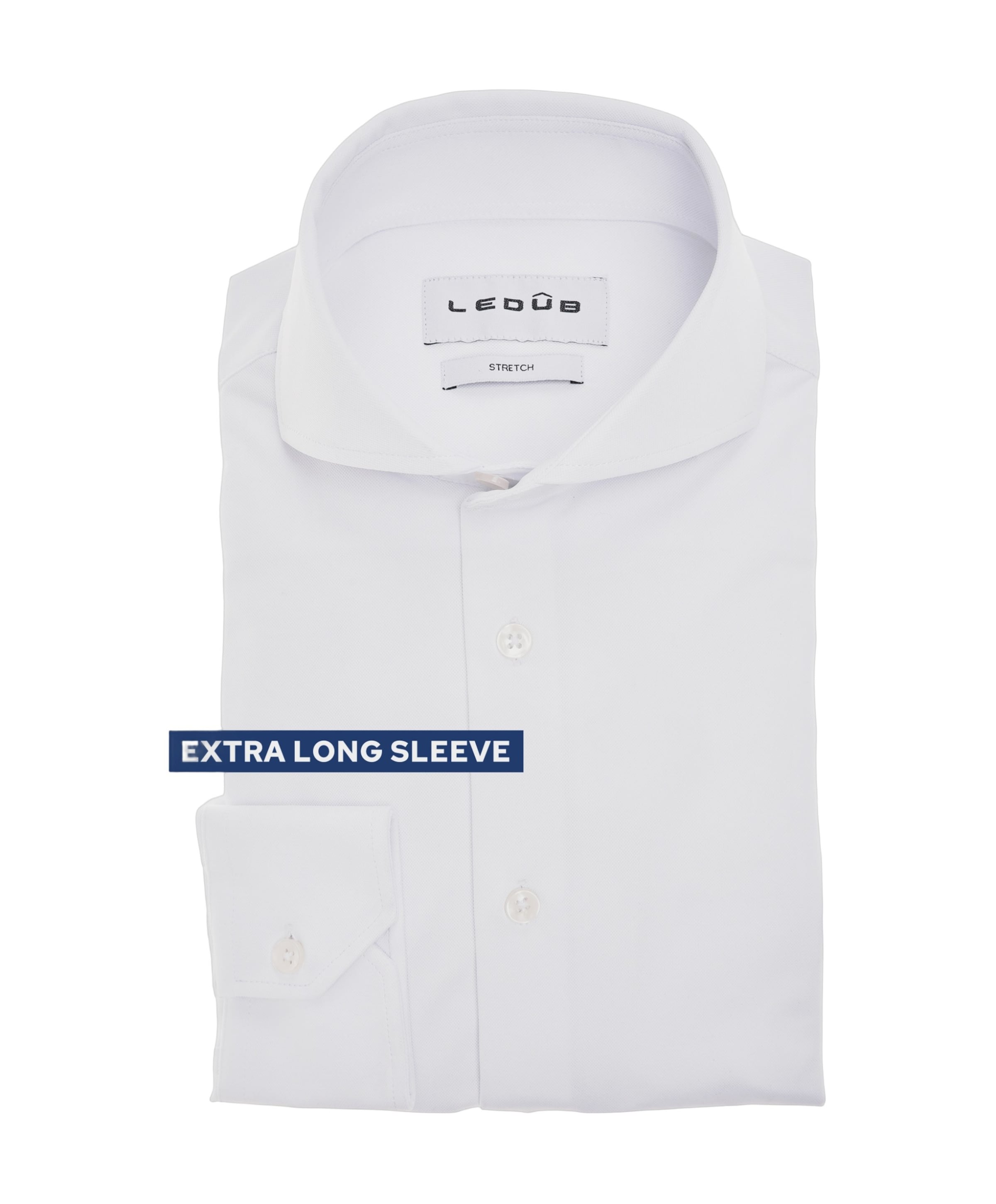 Ledub Heren overhemd extra lange mouw wit