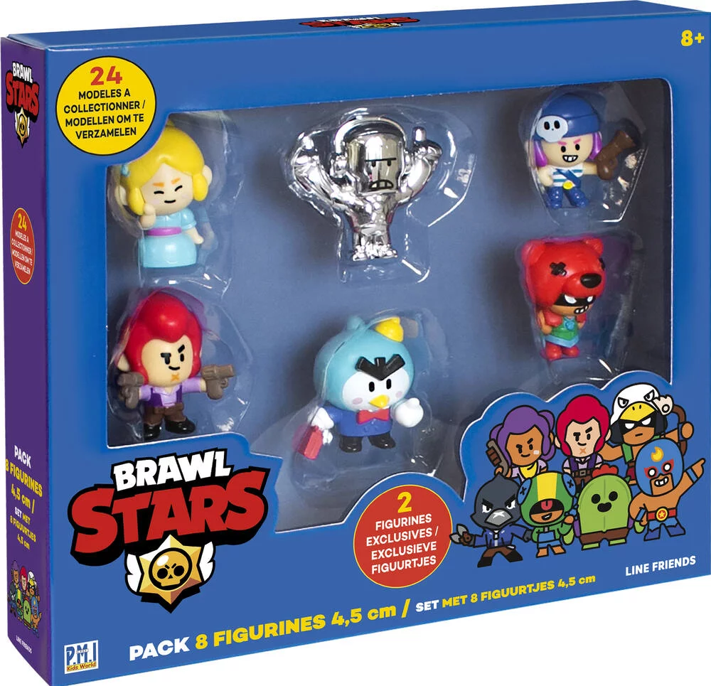 BRAWL STARS- FIGURINE  8 PIECES DELUXE 4,5 CM