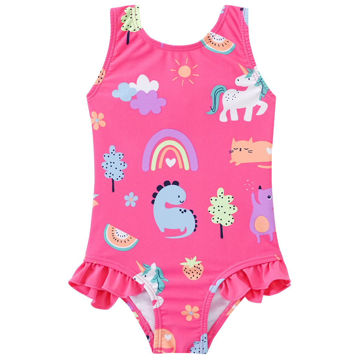 Topomini Baby Badeanzug mit Tier-Motiven pink