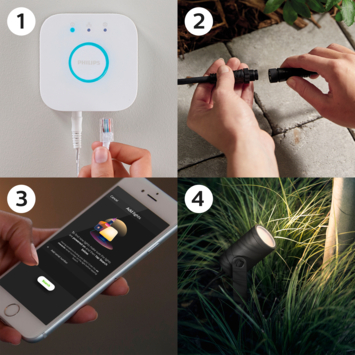 Philips Hue outdoor Lily uitbreidingsset prikspot 1x8W zwart