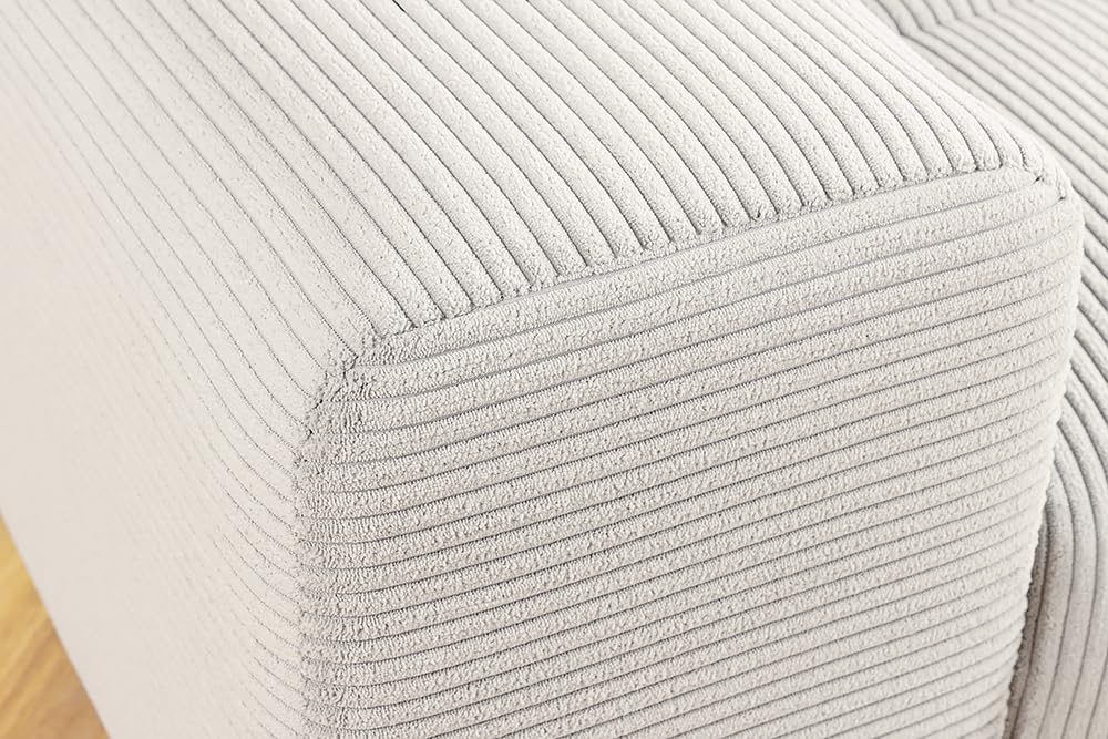 Riess Ambiente Modernes XXL Sofa ELEGANCIA - 285cm - Champagner beige - Cord inklusive Kissen Bigsofa XXL-Couch Federkern-Polsterung Rundum Bezug