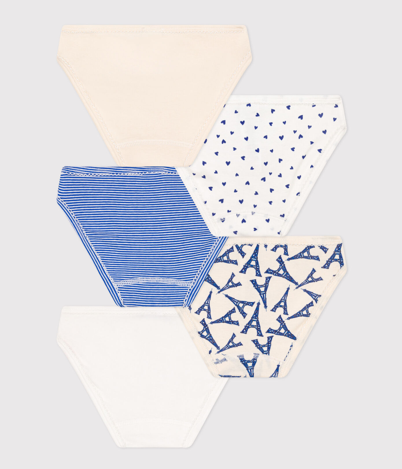 Lot de 5 culottes Paris en coton petite fille