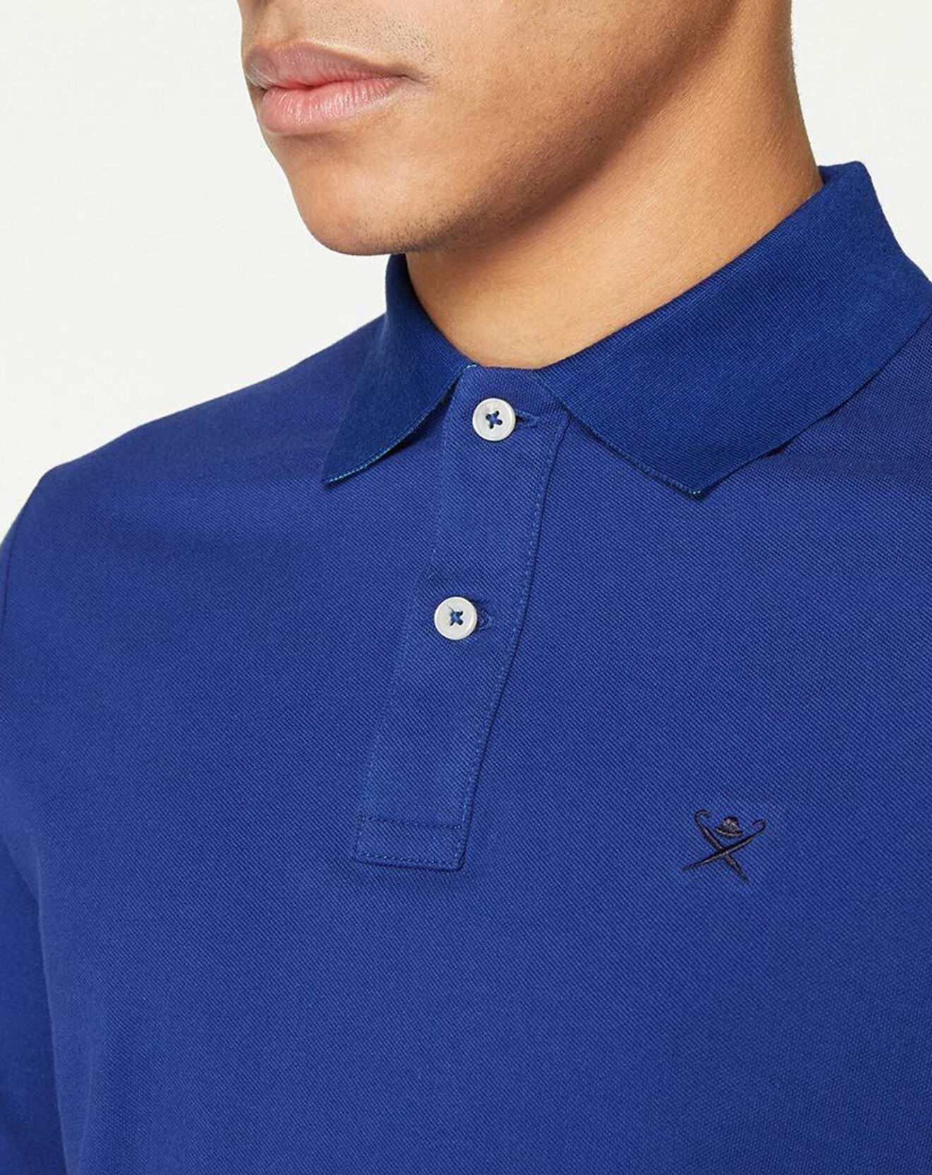 Hackett London Polo Slim Fit uni bleu