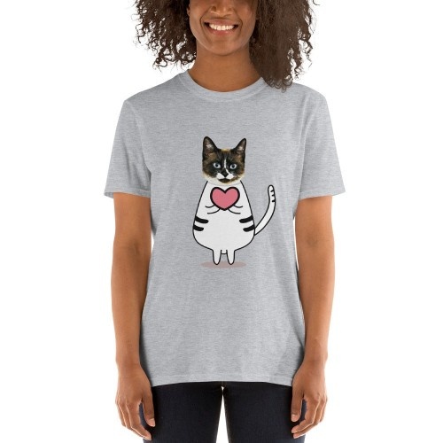 Camiseta personalizada Mascochula para mulheres apaixonadas, com seu animal de estimação cinza.